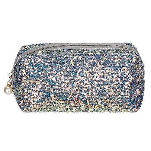 Sequin Makeup Bag - Portable Cosmetic Organizer for Travel