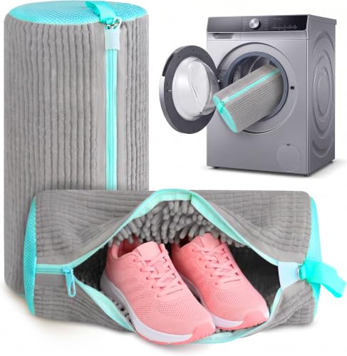 Shoe Washing Machine Bag - 2pc Chenille Cleaner with Zipper