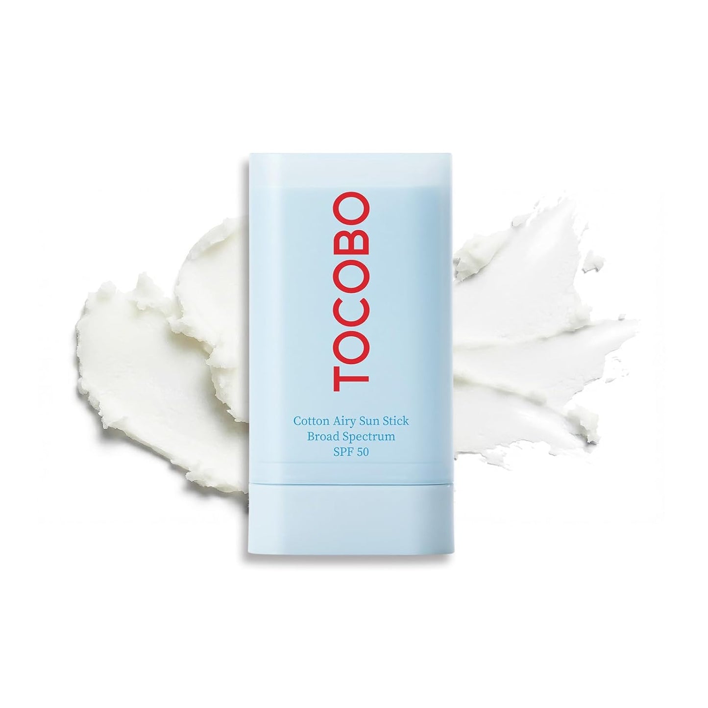TOCOBO Mini Cotton Airy Sun Stick - Lightweight Sunscreen with Silicone Key Ring | 1 Fl Oz - Blue