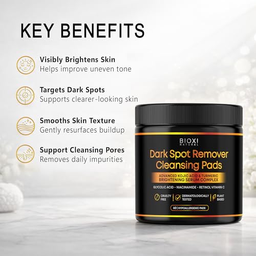 BIOXI Dark Spot Remover Cleansing Pads with Kojic Acid & Turmeric - 1 Pack