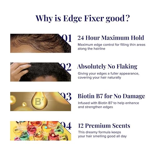 Red by Kiss Edge Fixer 24 Hour Maximum Hold Hair Gel Biotin B7 Infused