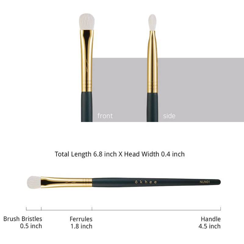 Professional Korean Eyeshadow Brush - SOO ADOR Okhee Large Blending Brush for Flawless Base Application | Minimal Fallout