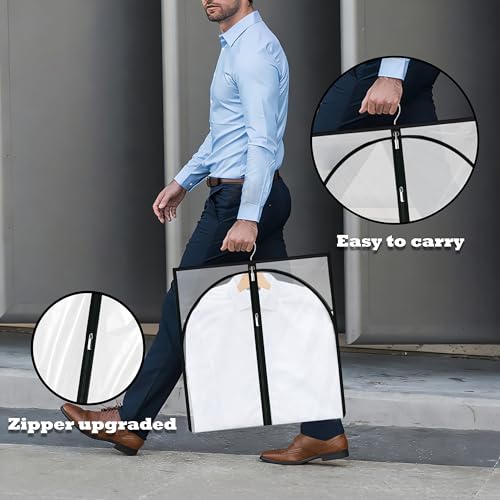 60'' Garment Bags for Gowns - 2 Pack Clear Suit Covers