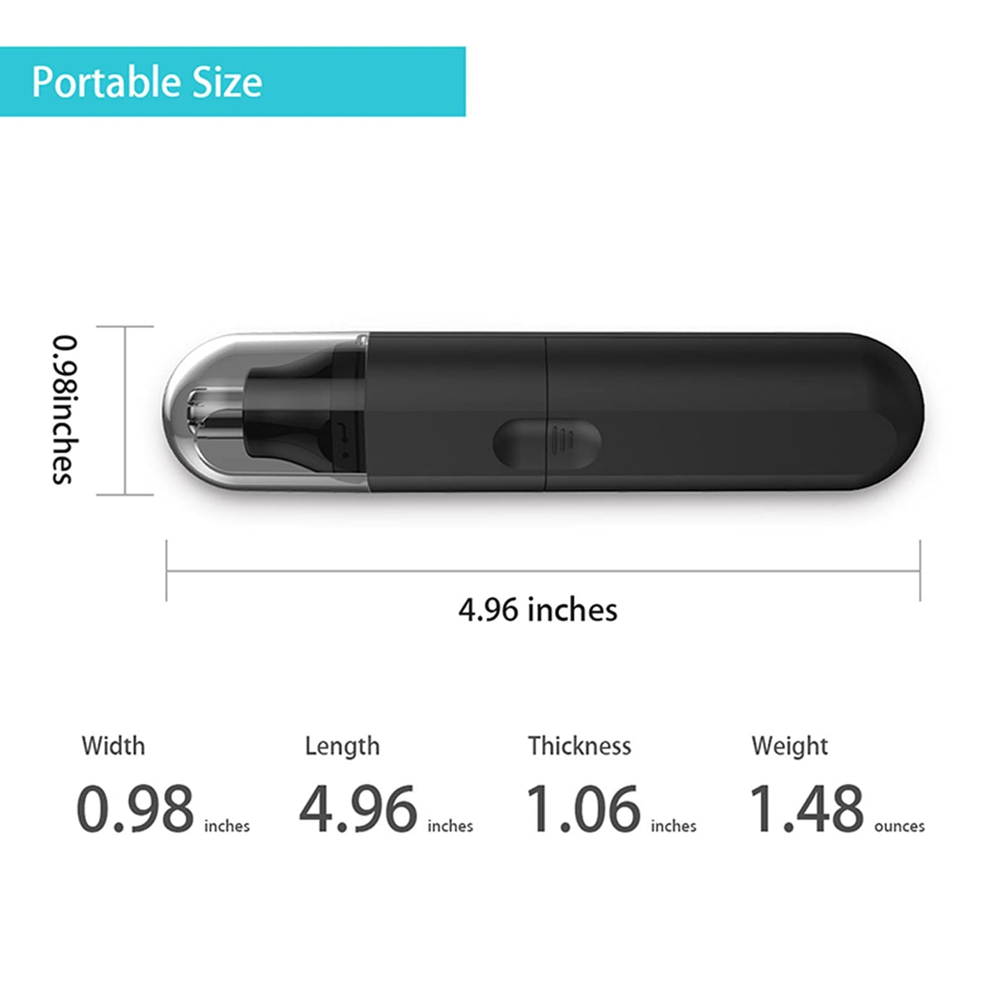 Qisebin Upgraded Nose and Ear Hair Trimmer, Professional Painless Nose Hair Remover for Men and Women, Electric High-speed Rotating Waterproof Stainless Steel Nose Hair Trimmer,Black