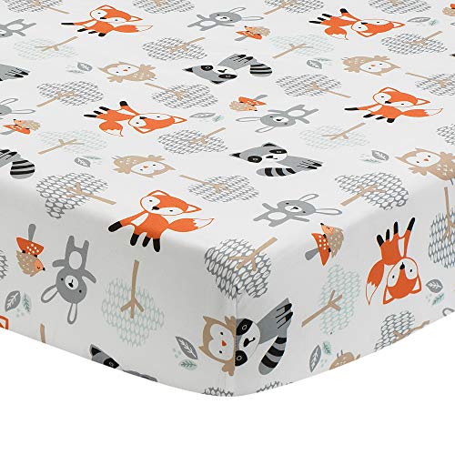 Woodland Friends Fitted Crib Sheet - Eco-Friendly Microfiber, 52x28x8 Inch