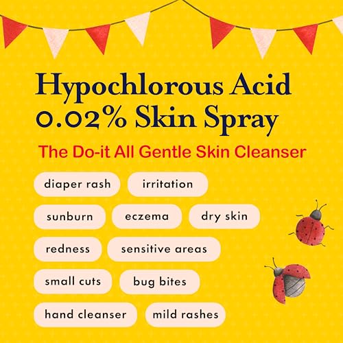 Hypochlorous Acid Baby & Kids Skin Spray - Soothes Diaper Rash, Eczema, Cuts & Scrapes, 4 oz