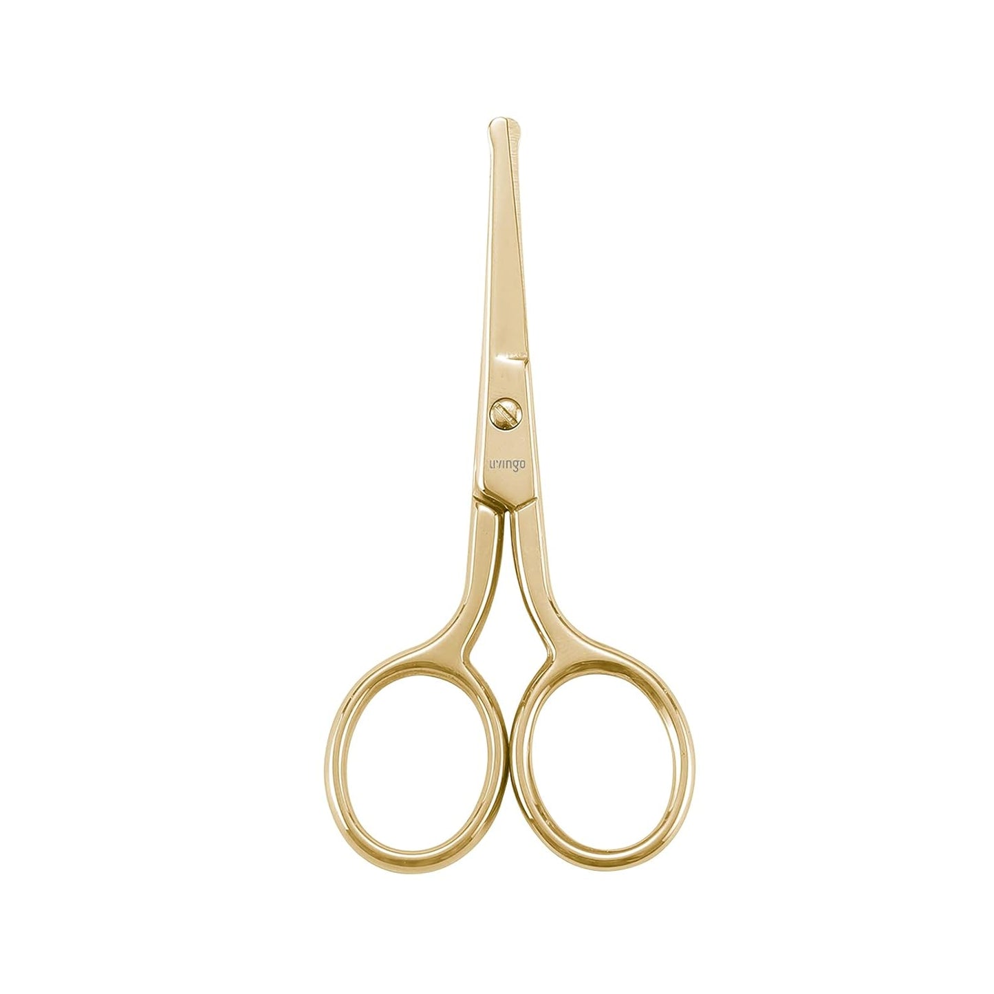 Professional Nose Hair Scissors - Stainless Steel Rounded Tip Trimming Tool | 3.5” Gold for Men & Women