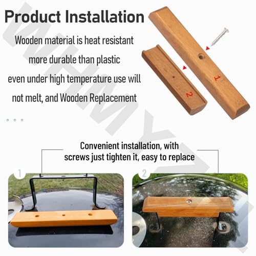 Wooden Replacement Handle for Weber Charcoal Grill - 2 Pack