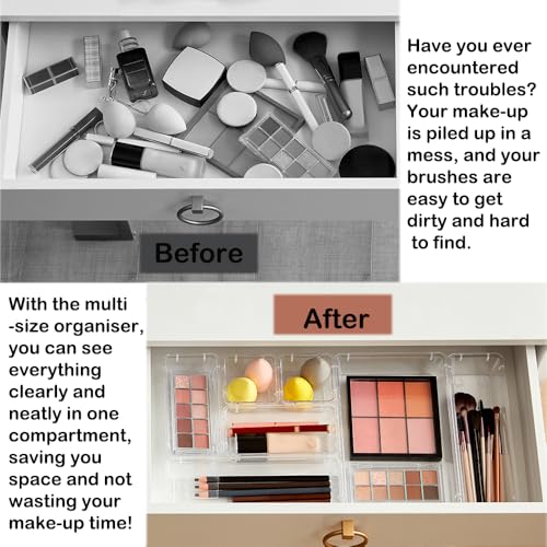 16-Pack Drawer Organizer Set - Versatile Storage Trays for Home & Office