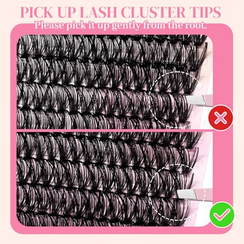 FADLASH Eyelash Clusters Kit - 560PCS Natural 40D D Curl 8-16mm