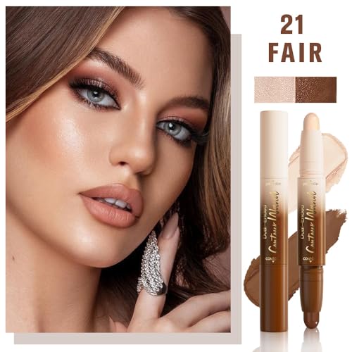 QIDSTERS 2-in-1 Contour & Highlighter Stick for Fair Skin