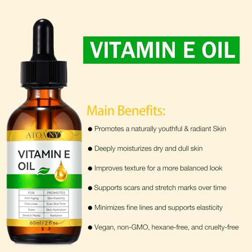 100% Pure Vitamin E Oil 2 Fl Oz - Hydrating Skin & Hair Care