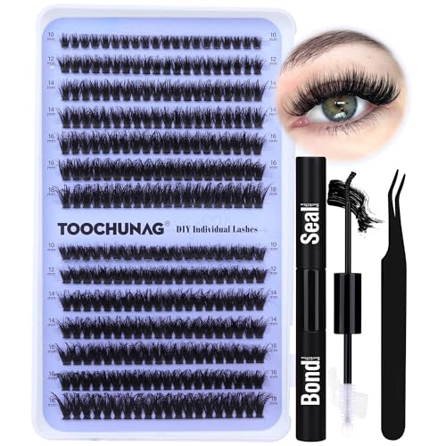 TOOCHUNAG DIY Lash Extension Kit - 280Pcs Fluffy 60D+80D Cluster Lashes