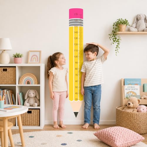 Pencil Height Growth Chart Wall Sticker for Kids' Rooms