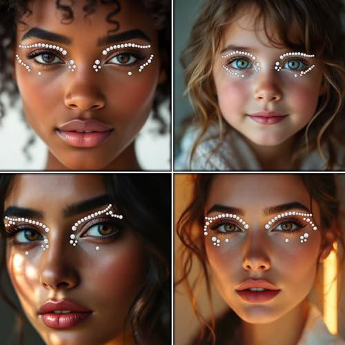 FaceGem London Self-Adhesive Rhinestone Face Jewels for Festival Makeup