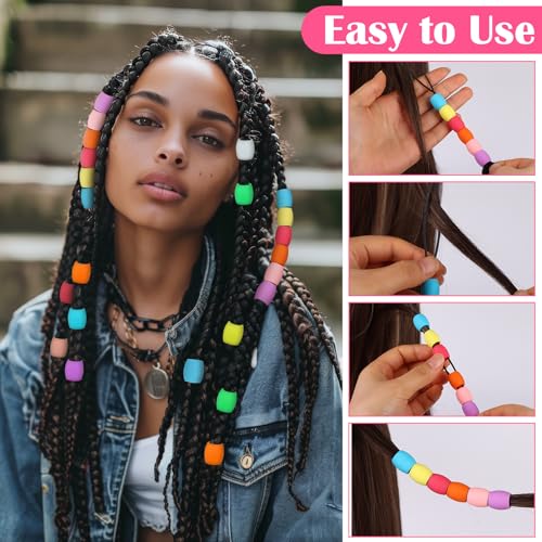 100 Pcs Silicone Hair Beads for Braids, Locs, and Dreadlocks Kit