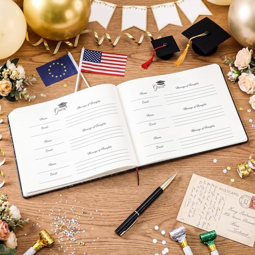 50th High School Reunion Guest Book - Black & Gold 1976 Keepsake