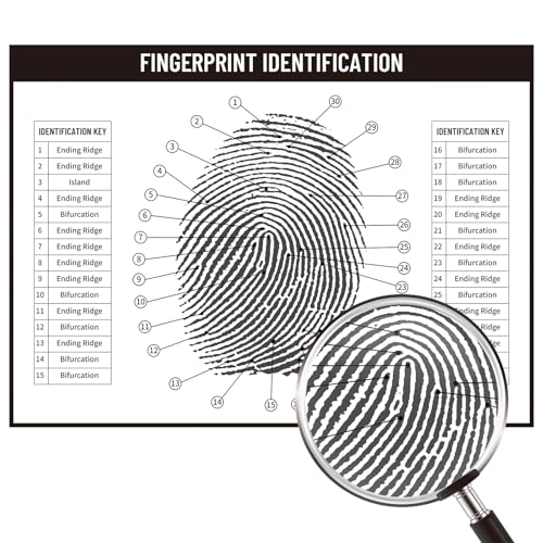 Fingerprint Chart Poster for Detective Parties - 24.4" x 33.5" Canvas Print