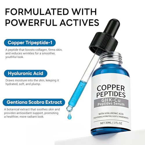 Copper Peptide Serum with GHK-Cu & Hyaluronic Acid for Hydration
