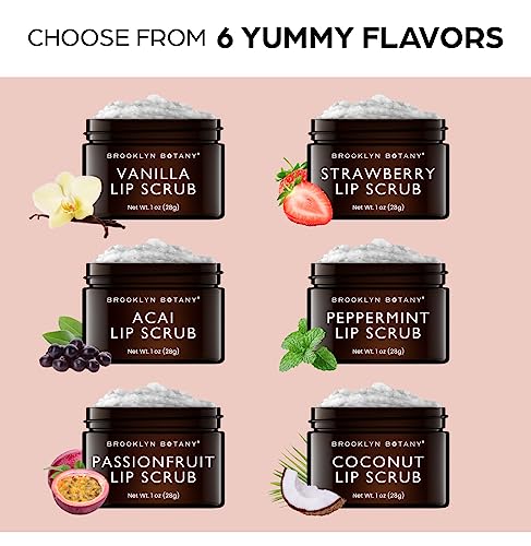 Brooklyn Botany Coconut Lip Scrub 1 oz - Exfoliating & Nourishing Lip Care