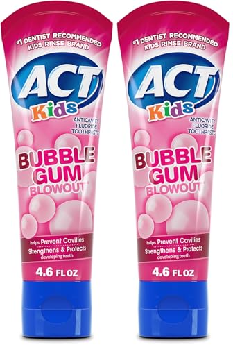 ACT Kids Anticavity Fluoride Toothpaste - Bubble Gum 4.6 oz (2-Pack)