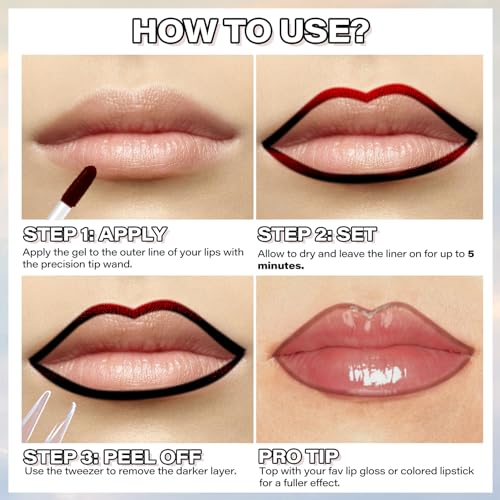 Cilrofelr Cocoa Peel-Off Lip Liner Stain – Long-Lasting Matte Tattoo Lip Color