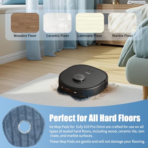 Eufy X10 Pro Omni Mop Pads - 8-Pack Reusable Microfiber Refills
