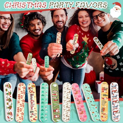 100 Pack Christmas Mini Nail Files - Double-Sided Holiday Emery Boards