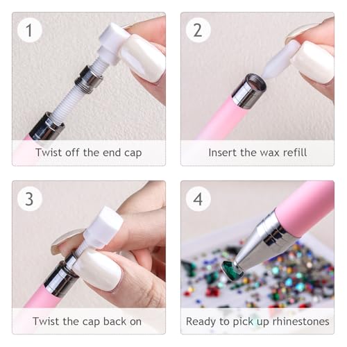 7-Piece Rhinestone Picker Tool Kit for Nail Art & DIY Crafts