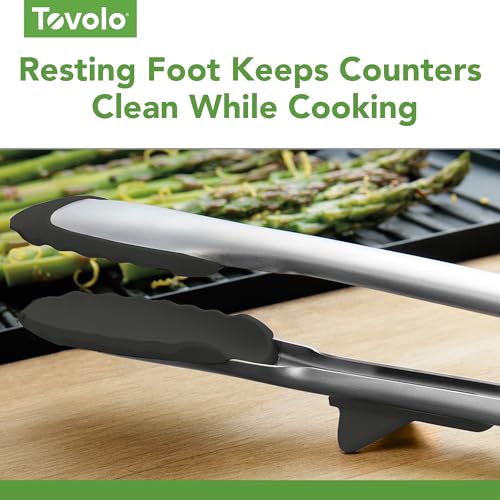 Tovolo 13” Silicone Tipped Kitchen Tongs - Durable Stainless Steel
