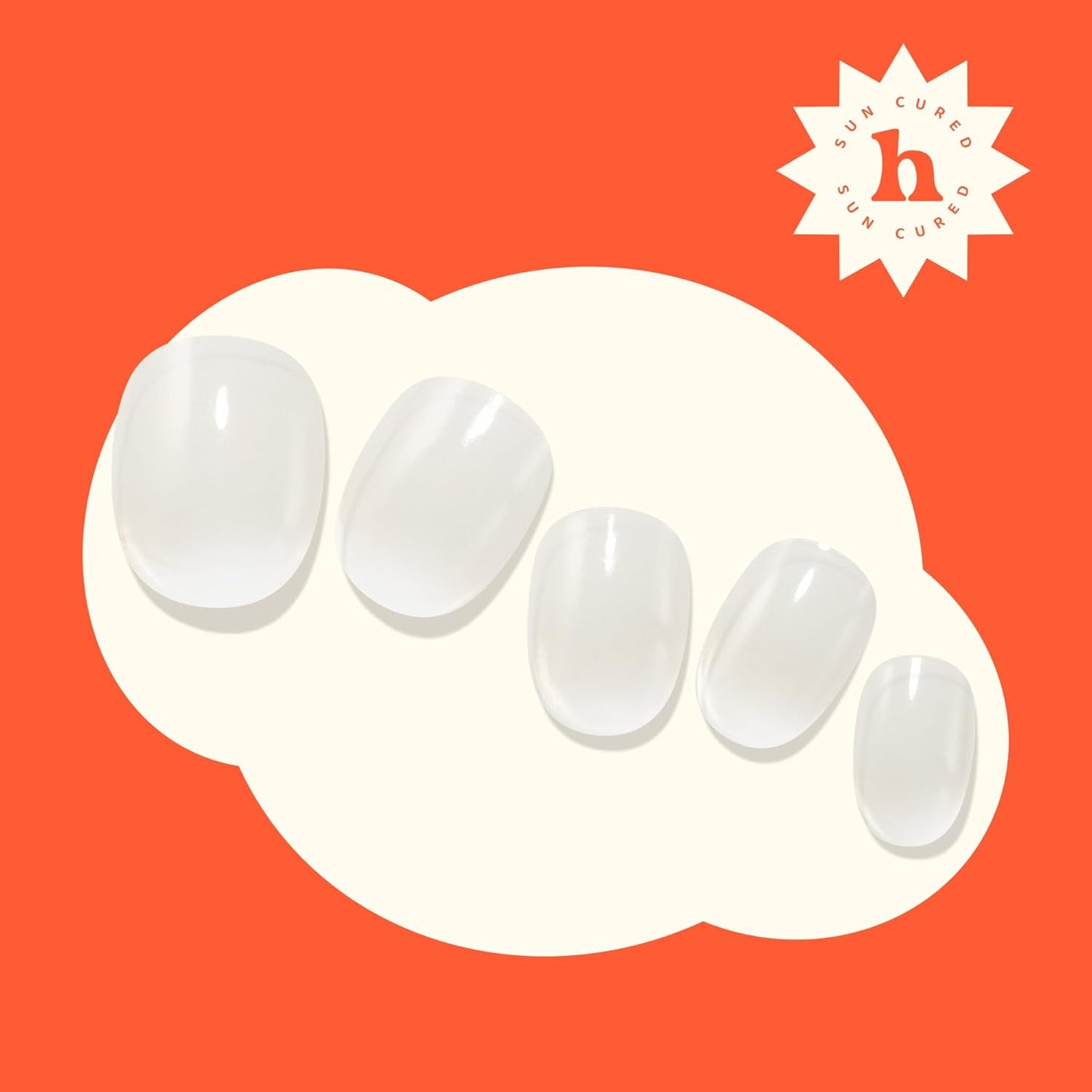 Semi Cured Gel Nail Strips - Ombre White Spring Design | Easy Apply & Remove, 28 Strips Included