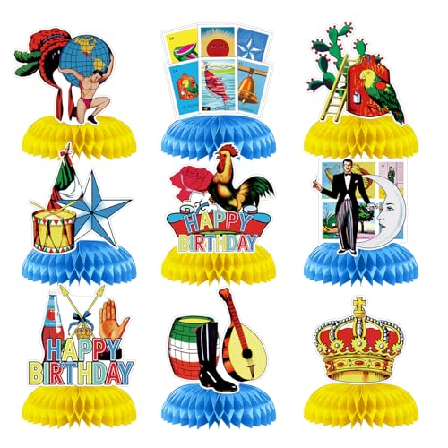 9-Piece Mexican Honeycomb Card Set for Birthday Centerpieces