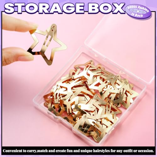 YGDZ 30 PCS Gold Star Hair Clips Set - Y2K Hair Accessories