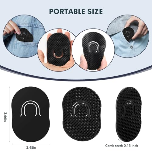 6-Pack Pocket Combs for Men - Ergonomic Scalp Massager & Beard Tool