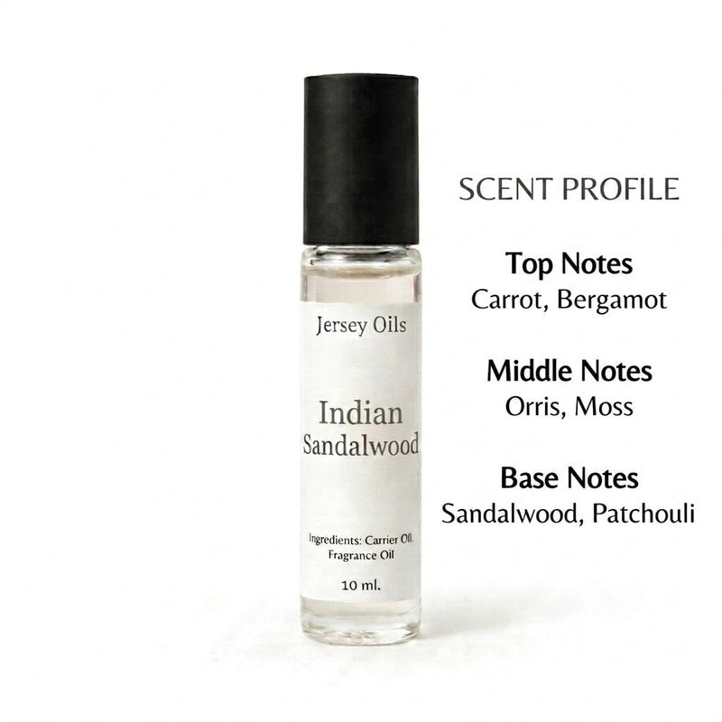 Indian Sandalwood Perfume Oil - Premium Grade Fragrance | 10ml Roll-On Bottle