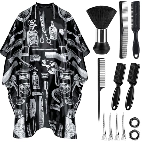 Professional Barber Cape 13Pcs Set with Neck Duster & Accessories 63" x 55"