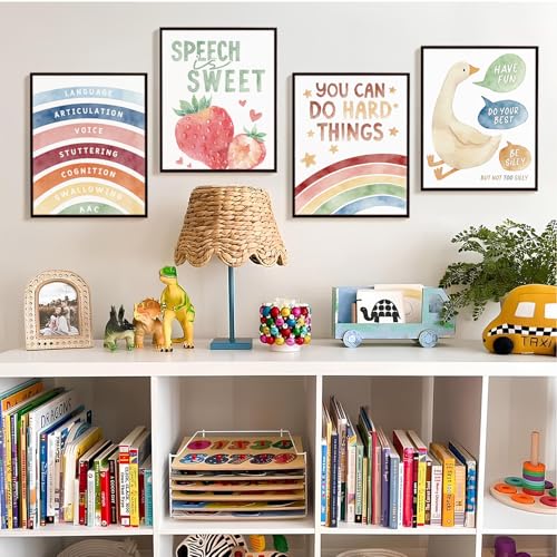 SkyCozy Inspirational Wall Art Prints Set of 4 - 8x10 Boho Decor for Classroom & Office