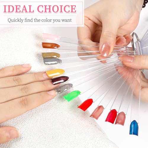 Clear Nail Swatch Sticks - 100 Pcs with Ring & Number Stickers