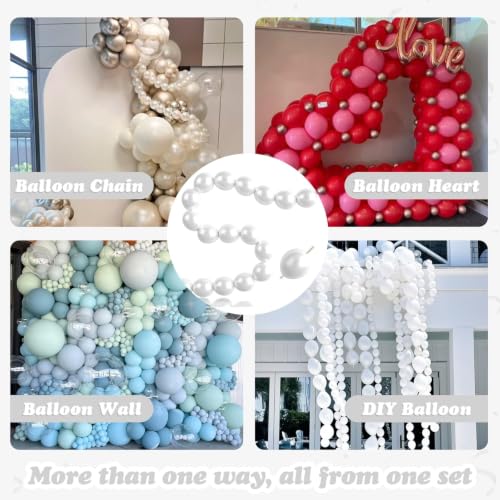 Pearl White Linking Balloons - 100pcs, 6 Inch for Events