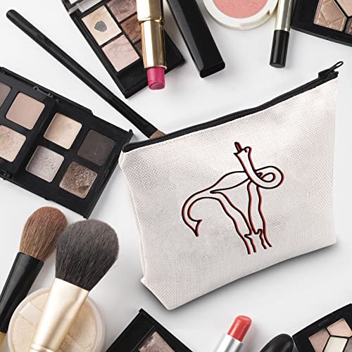 G2TUP Feminist Women Empowerment Makeup Bag V White Bag Travel Cosmetic Pouch