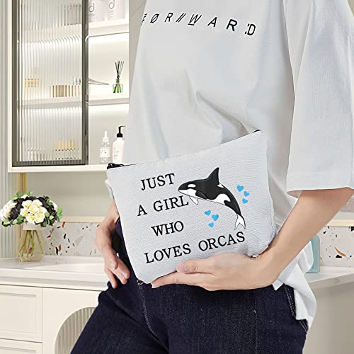 Funny Orca Whale Cosmetic Bag - Just A Girl Who Loves Orcas