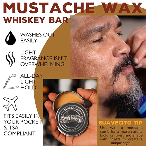 Suavecito Whiskey Bar Mustache Wax 1.5 oz - All Day Hold & Moisturizing