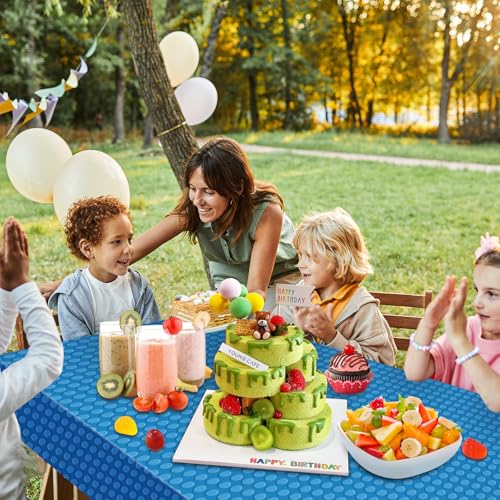 Colorful Building Block Tablecloths - 4 Pack Disposable 54x108in
