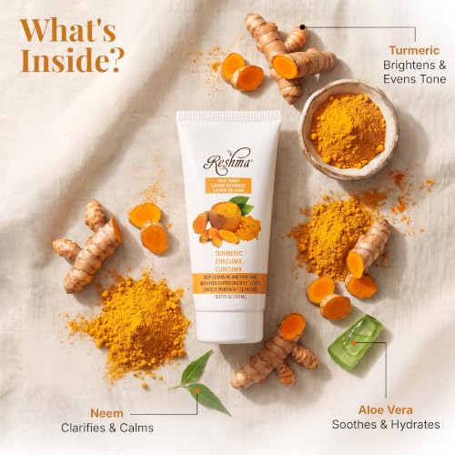Reshma Beauty Turmeric Face Wash - Brightening & Gentle Cleanser for All Skin Types