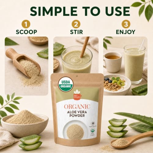Organic Aloe Vera Powder 16 oz – Nourishing Face & Hair Mask
