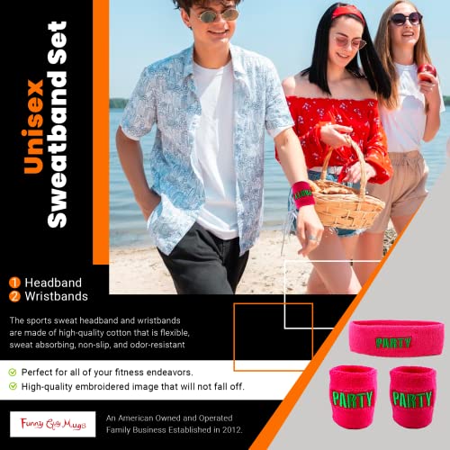 Funny Guy Mugs Party Rage Unisex Sweatband Set 3-Pack Headband & Wristbands