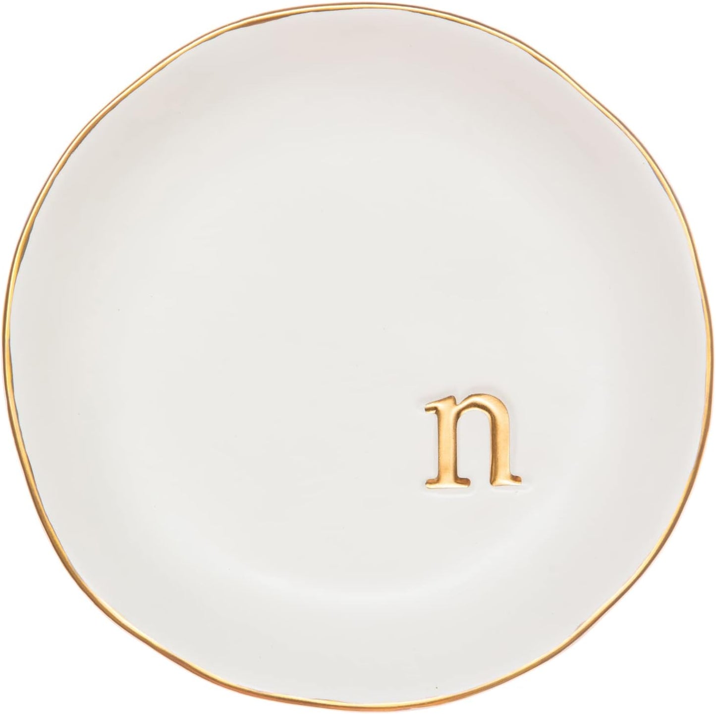 Ceramic Jewelry Tray - Decorative Trinket Dish for Rings, Earrings & Necklaces | 4.75" White Surface