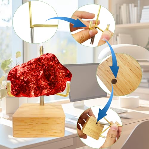 4 Adjustable Wooden Display Stands for Crystals & Collectibles