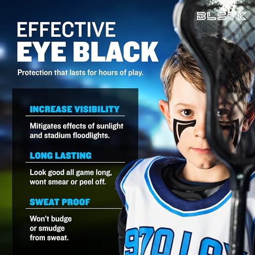 BLSTK Athletics Sports Eye Black Temporary Tattoos - Phantom Design, 6 Pack