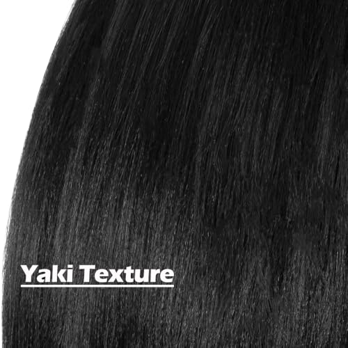 WUDAS Pre Stretched Yaki Braiding Hair 10 Inch Natural Black Pack of 7